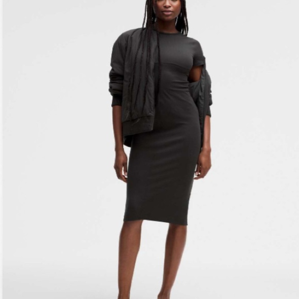 Lululemon Ribbed Nulu Scoop-Back Cap Sleeve Dress